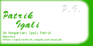 patrik igali business card